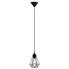 Carica l&#39;immagine nel visualizzatore di Gallery, Lampadario vintage, adatto per lampadina E27 non inclusa max 40W, metallo nero, altezza totale 1,1m, lampada a sospensione per salotto o sala da pranzo, lampada da soffitto stile industriale, IP20