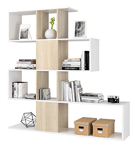 Libreria, Bianco (Bianco/Beige), 145 x 29 x 145 cm