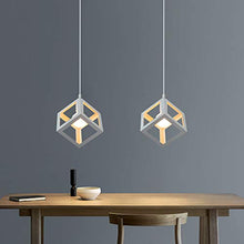 Carica l&#39;immagine nel visualizzatore di Gallery, Lampada a sospensione Vintage industriale, cubo creativo battuto lampadario in ferro