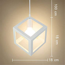 Carica l&#39;immagine nel visualizzatore di Gallery, Lampada a sospensione Vintage industriale, cubo creativo battuto lampadario in ferro
