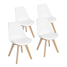Carica l'immagine nel visualizzatore di Gallery, Set di 4 Tulip Pranzo/Ufficio Sedia con Gambe in Faggio Massiccio