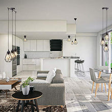 Carica l&#39;immagine nel visualizzatore di Gallery, Lampadario vintage, adatto per lampadina E27 non inclusa max 40W, metallo nero, altezza totale 1,1m, lampada a sospensione per salotto o sala da pranzo, lampada da soffitto stile industriale, IP20