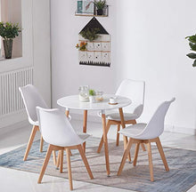 Carica l'immagine nel visualizzatore di Gallery, Set di 4 Tulip Pranzo/Ufficio Sedia con Gambe in Faggio Massiccio