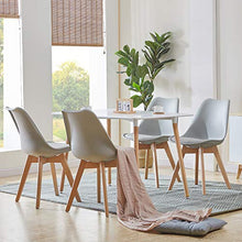 Carica l'immagine nel visualizzatore di Gallery, Set di 4 Tulip Pranzo/Ufficio Sedia con Gambe in Faggio Massiccio