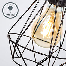Carica l&#39;immagine nel visualizzatore di Gallery, Lampadario vintage, adatto per lampadina E27 non inclusa max 40W, metallo nero, altezza totale 1,1m, lampada a sospensione per salotto o sala da pranzo, lampada da soffitto stile industriale, IP20