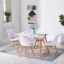 Carica l'immagine nel visualizzatore di Gallery, Set di 4 Tulip Pranzo/Ufficio Sedia con Gambe in Faggio Massiccio