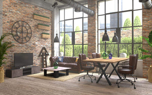 Marchio Amazon - Movian Taro - Tavolino da caffè, 89 x 89 x 30.5 cm (L x P x A), colore nero e pietra